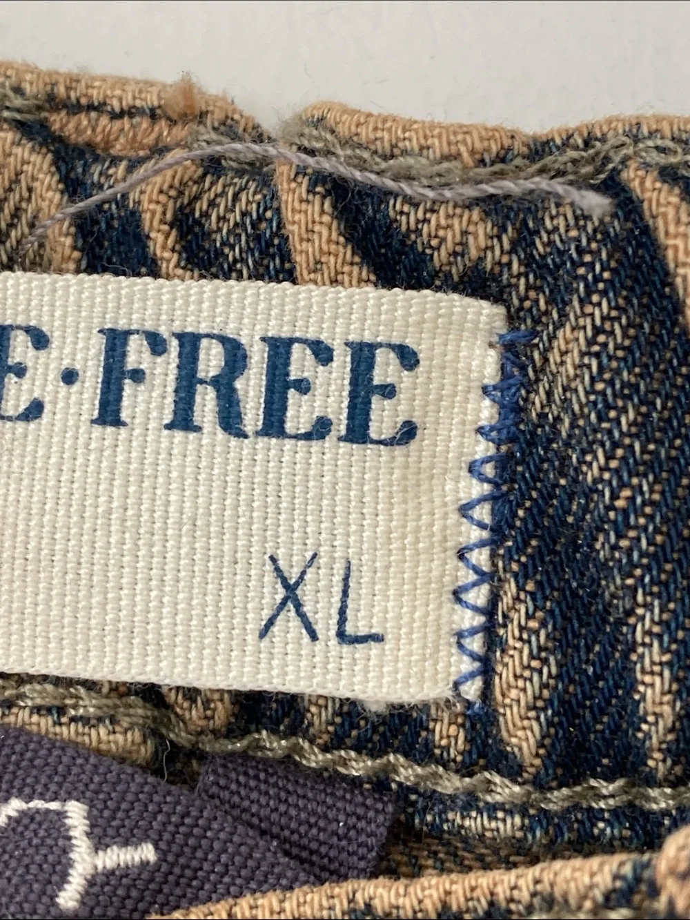 NEW We The Free People Crvy Outlaw Mid-Rise Wide Leg Jeans XL Tan Blue Boho Chic